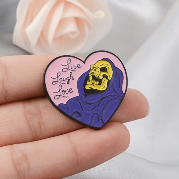 NEW Pin - Grim Reaper “Live Laugh Love” - Picture 2 of 3